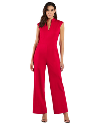 Kendall Ponte Jumpsuit- Red