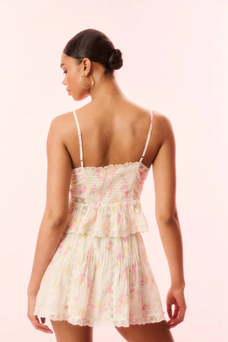 Elsette Top- White Peach