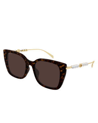 Gucci Pearl Butterfly Sunglasses- Brown/Havana