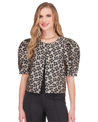 Daisy Wild Puff Sleeve Cropped Jacket