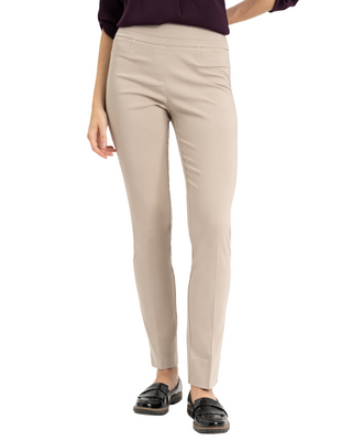 Renuar Pull On Full Length Pant- Cashew