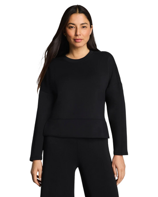 AirEssentials Crewneck Long Sleeve Top- Very Black