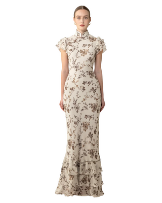 Gemma Dress- Beige Multi