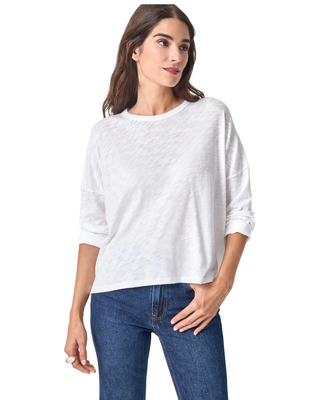 Easy Long Sleeve Beach Tee- White