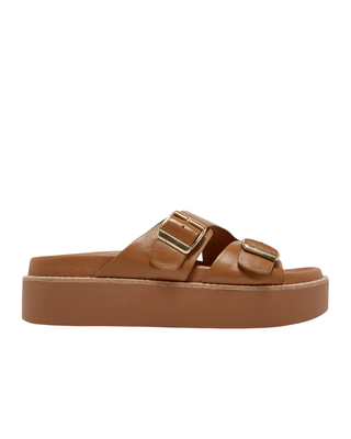 Gizella Sandal- Dark Tan Leather