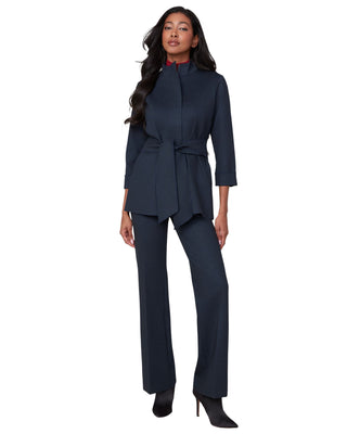 Danielle Tie Front Jacket- Textured Navy