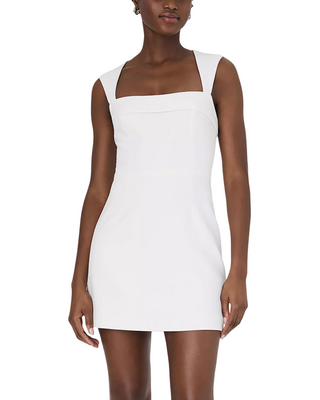 Whisper Collar Mini Dress- Summer White