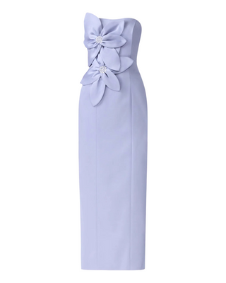 Lunelle Column Midi Dress- Stone Blue