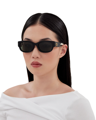 Gucci Square Sunglasses- Black + Ivory