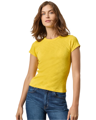 Ribbed Slub Crewneck Tee- Sunflower