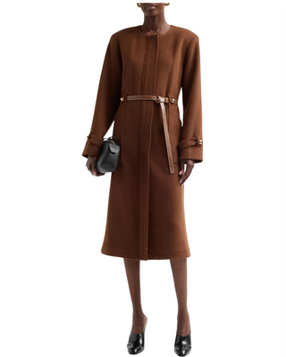 Orly Wool Blend Coat- Dark Brown