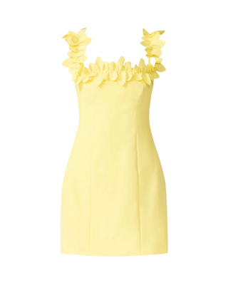 Cara Square Neck Dress- Yellow