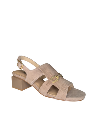 Calynn Heeled Sandal- Mink Taupe Suede