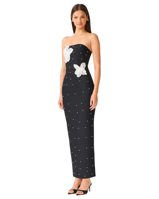 Natasia Pearl Dress- Black