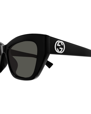 Gucci Cat Eye Sunglasses- Black + Silver
