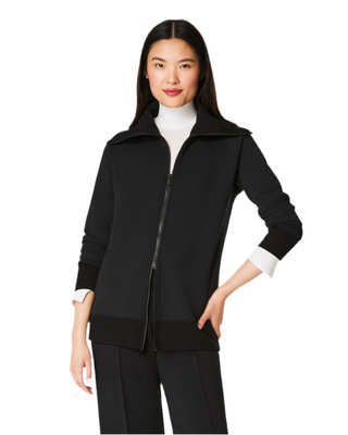 AirEssentials Luxe Full Zip Tunic- Very Black
