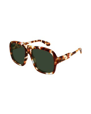 Chloe Pilot Tortoise Sunglasses- Havana/Green