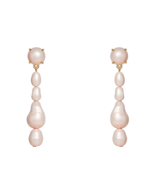 Collector Pearl Linear Earrings- Rosé