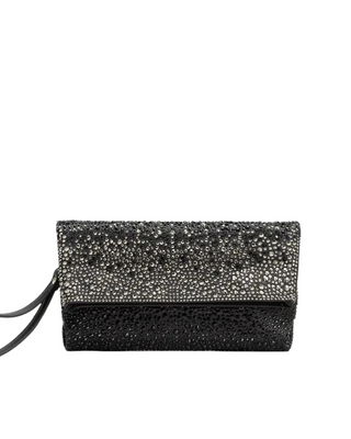 Fayth Rhinestone Wristlet- Black