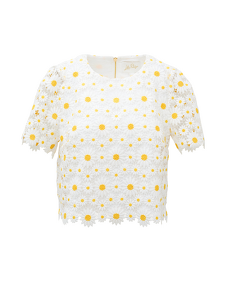 Louise Cropped Top- Resort White Fresh As A Daisy Lace