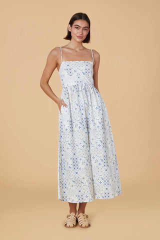 Lillian Dress- Delft Tile