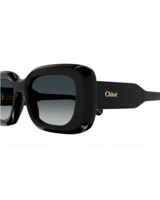 Chloe Gayia Rectangle Sunglasses- Black + Grey