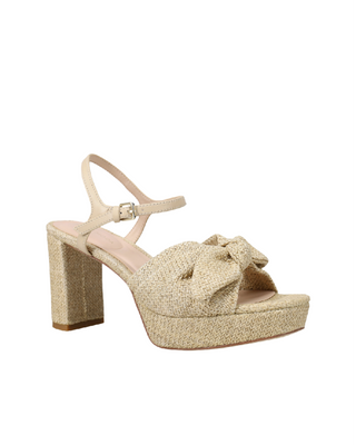 Penni Raffia Platfom Bow Heel- Natural