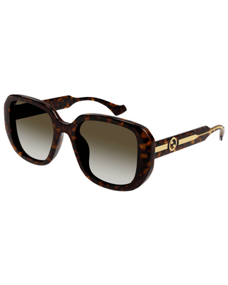 Gucci Oversized Square Sunglasses- Crystal Brown