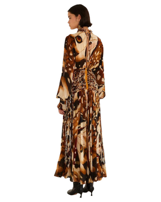 Borbofly Multicolor Long Sleeve Macrame Maxi Dress