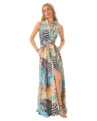 Marria Stretch Maxi Dress- Breezy Aqua Lillys Zoo