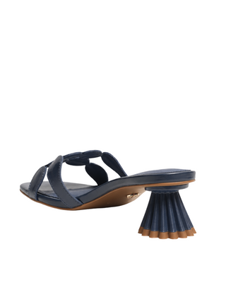 Bunny Heel- Navy Leather