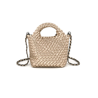 Braided Crossbody Clutch- Champagne