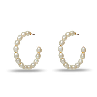 Stardust Pearl Hoop Earrings