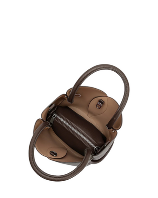 Tulip Top Handle Bag- Chocolate