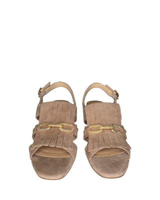 Calynn Heeled Sandal- Mink Taupe Suede