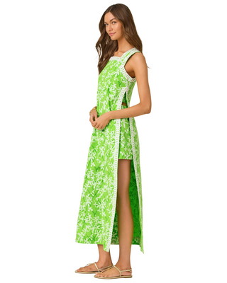 Tina Maxi Romper- Crocodile Green Liza Overprint