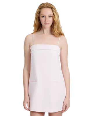 Azra Twill Foldover Strappy Dress- Pink Icing