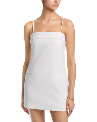Azra Twill Foldover Strappy Dress- Summer White