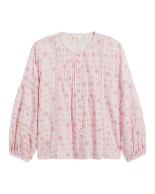 Lita Floral Button-Up Top- Raspberry Fields