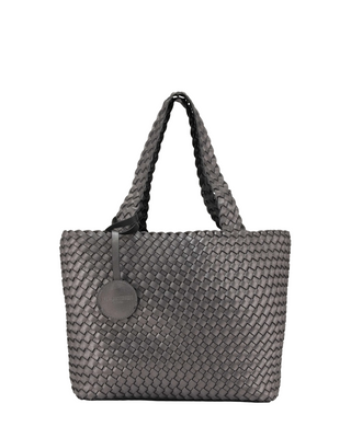Maxi Tote Bag- Black + Gunmetal