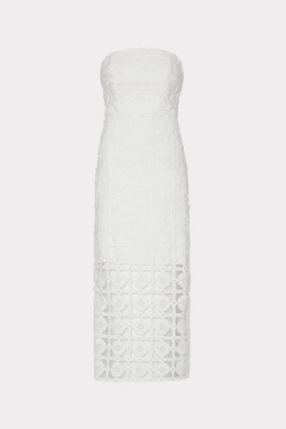 Kait Tile Lace Dress- White