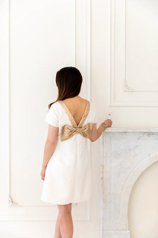 Allie Bow Back Dress- Ivory