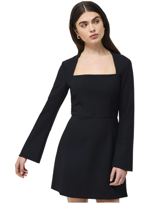 Whisper Long Sleeve Dress- Black