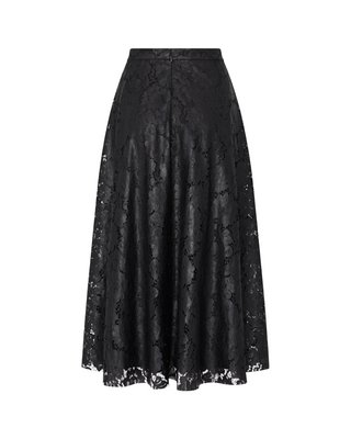 Otha Textured Lace Skirt- Black