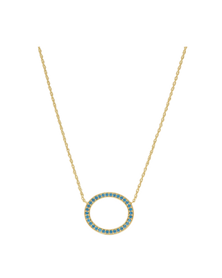 Stardust Delicate Necklace- Gold- Light Sapphire Blue