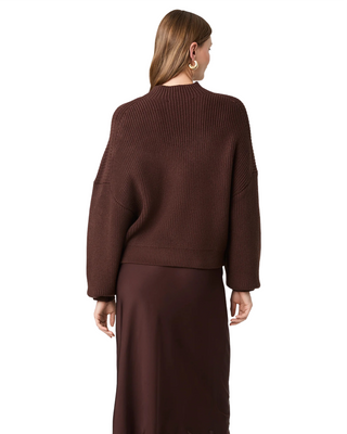 Babysoft Mockneck Rib Pullover- Cocoa Brown