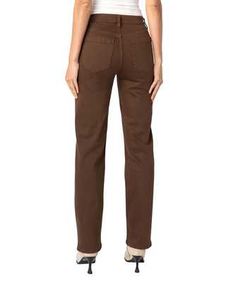 Kennedy Comfort Waist Straight Leg Jean- Carob Brown