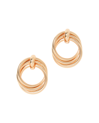 Chevs Kiss Doorknocker Earrings- Gold