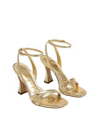 Junie Strappy Sandal- Metallic Amber Gold Leather