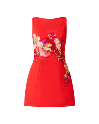 Fleurisca A Line Mini Dress- Scarlet Red
